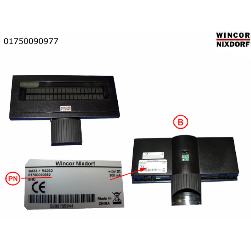 Дисплей покупателя Wincor Nixdorf BA63-1 RS-232 -(А)-Б/У