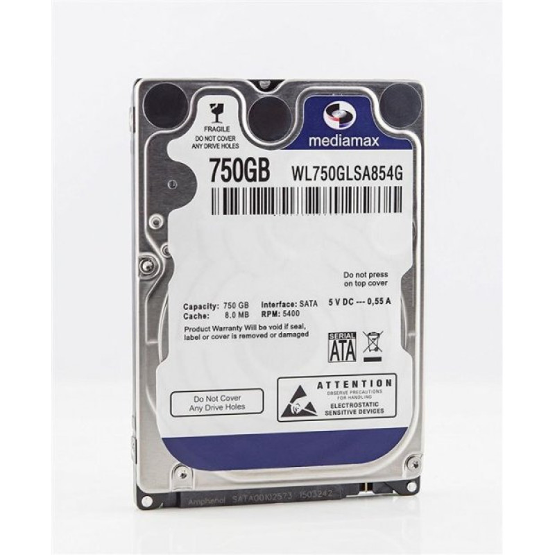 Жесткий диск 2,5" 750Gb, HDD, SATA |||, 5400 (для ноутбука) - Б/У