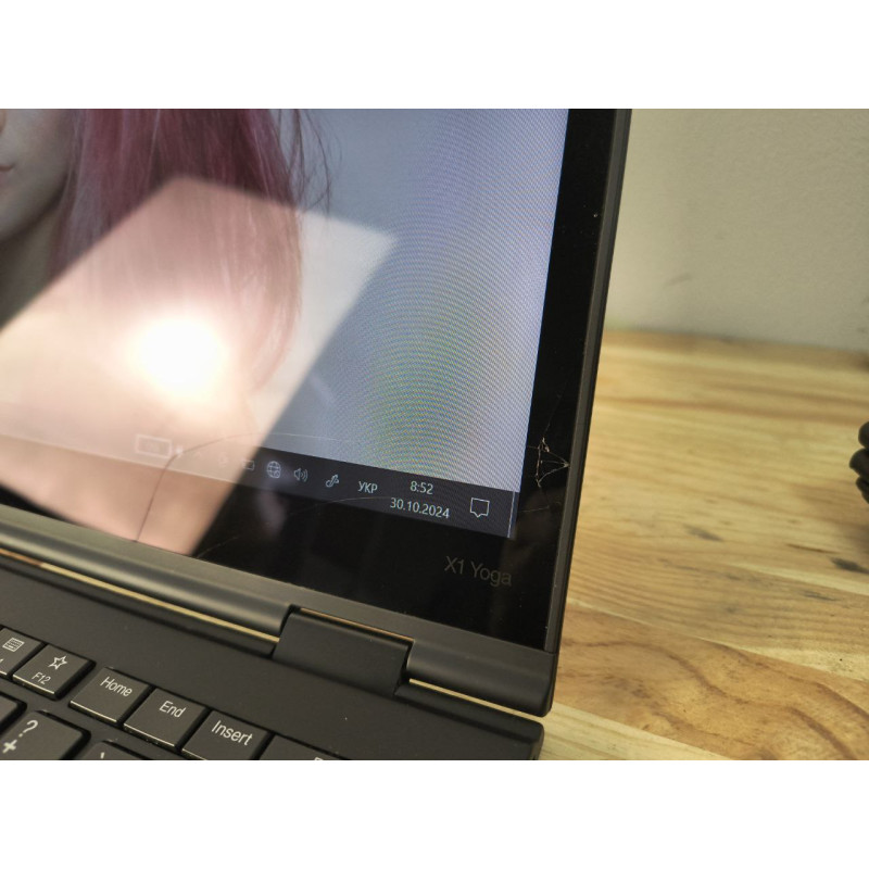 Ноутбук Lenovo ThinkPad X1 Yoga-Intel Core i7-8650U-1.9GHz-16Gb-DDR3-256Gb-SSD-W14-IPS-Touch-FHD-Web-(Битий сенсор 50/50)-(C)-Б/У